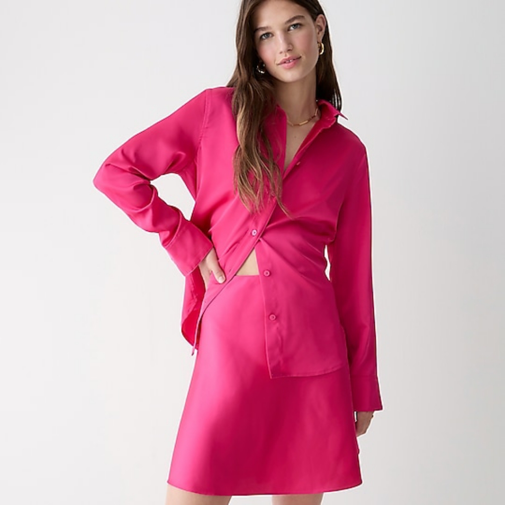 Nwt J.Crew Drapey Shirt Fuchsia